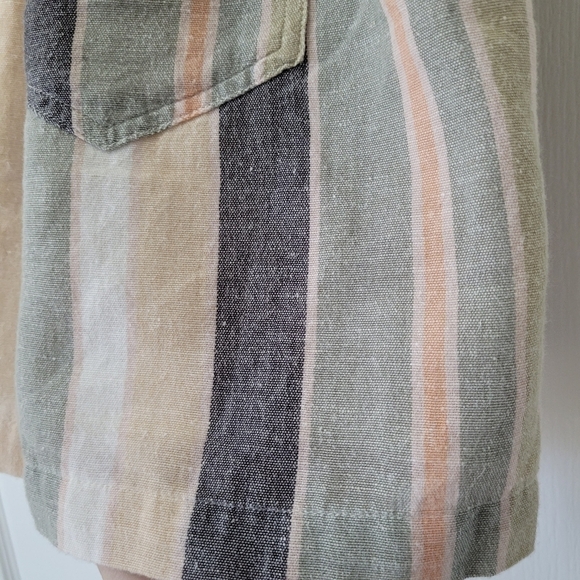 American Eagle xs paperbag tie waist linen blend mini skirt boho - Picture 8 of 12